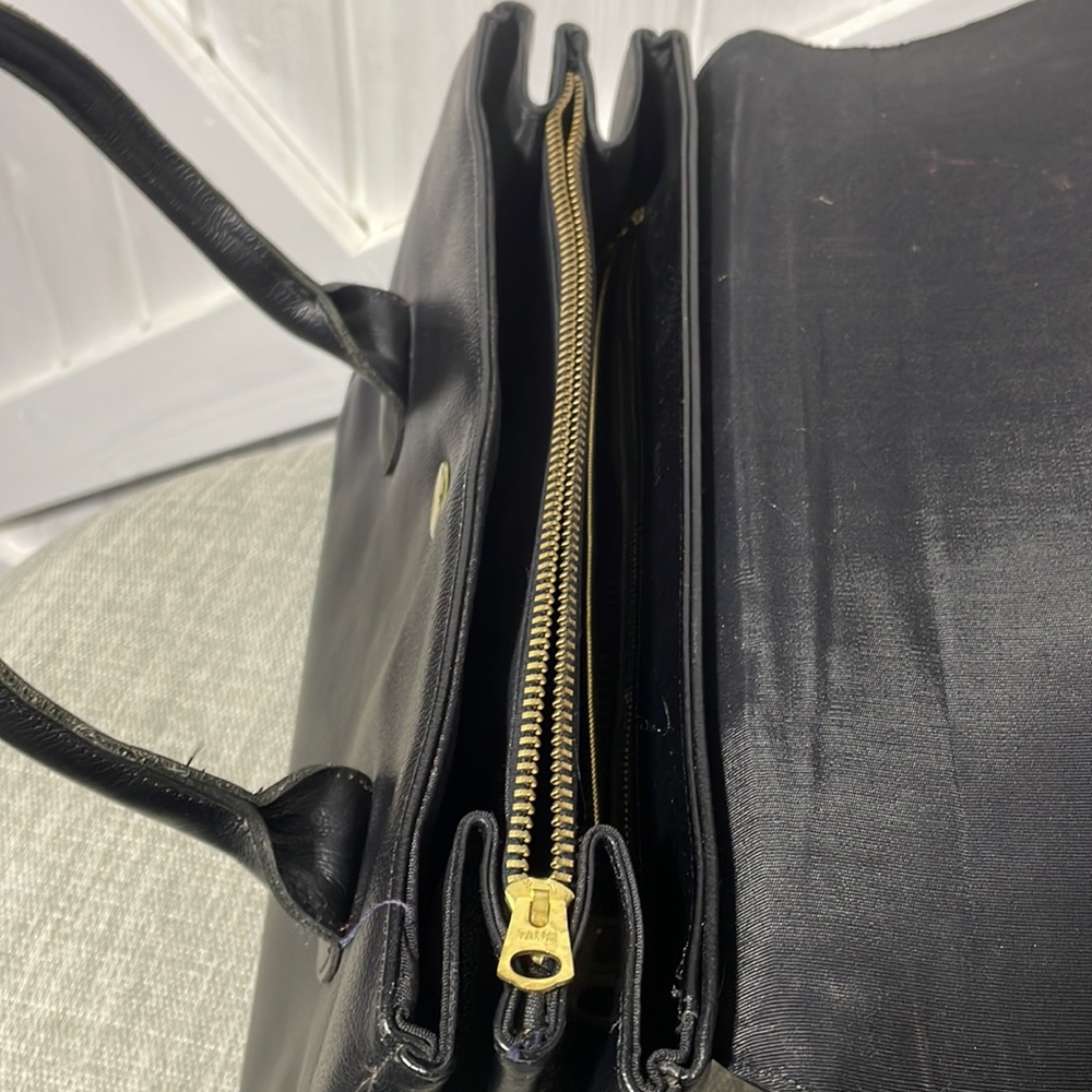 Rolfs Vintage Black Leather Satchel - Picture 8 of 13